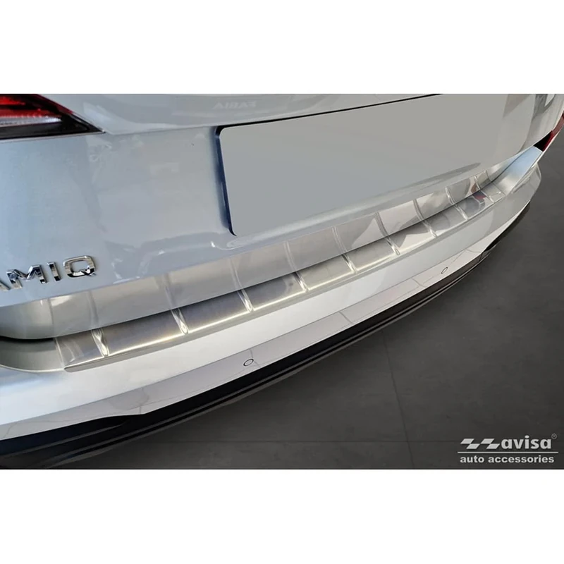 Avisa Stainless Steel Rear bumper protector compatible with Skoda Kamiq Facelift 2024- 'Ribs'