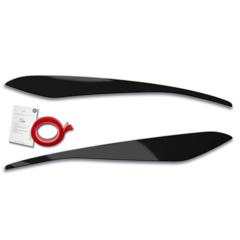 RDX Racedesign Head light spoilers compatible with Ford Fiesta MK8 2017-2022 (ABS Gloss Black)