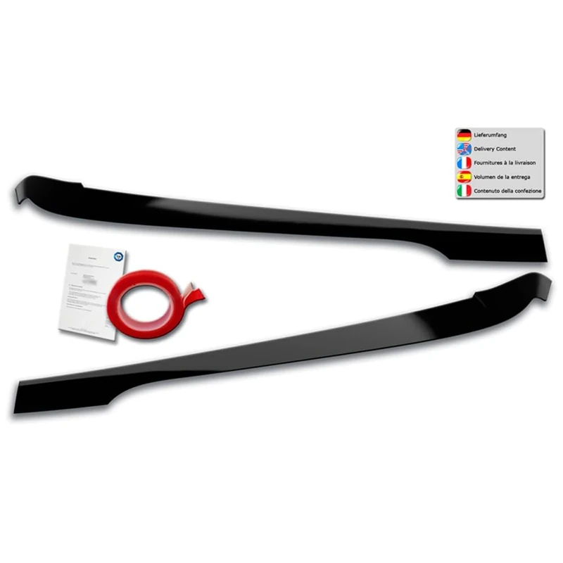 RDX Racedesign Head light spoilers compatible with BMW 3-Series G20/G21 Sedan/Touring 2019- (ABS Gloss Black)