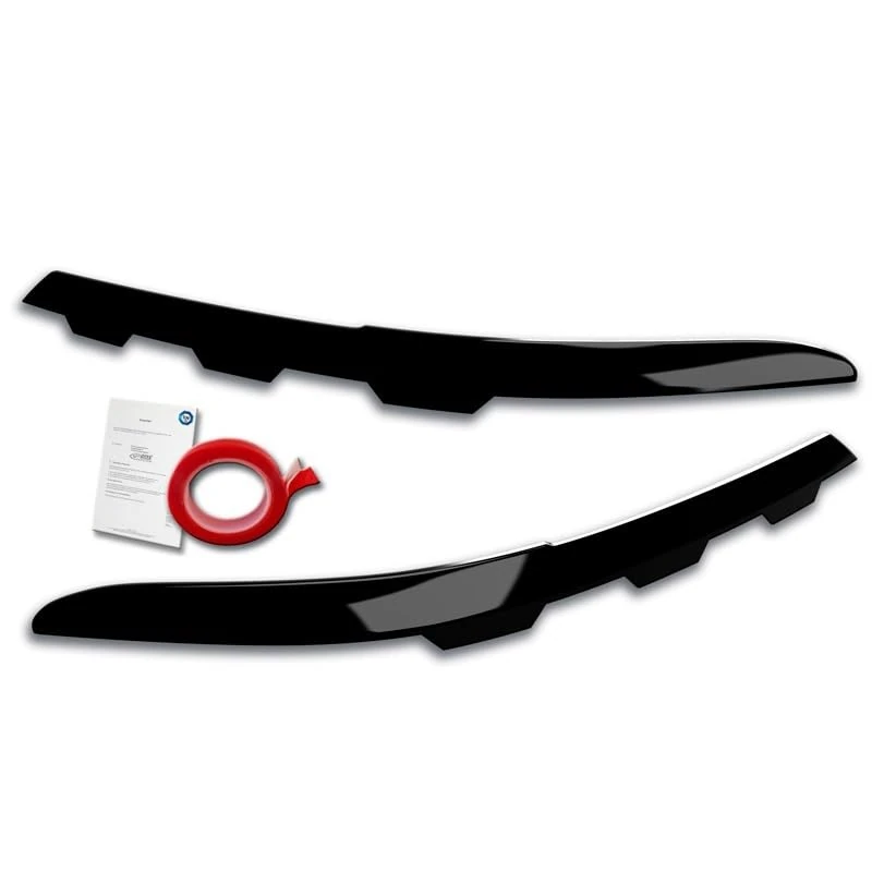 RDX Racedesign Head light spoilers compatible with Volkswagen Passat 3G B8 Facelift 2019- (Carved) (ABS Gloss Black)