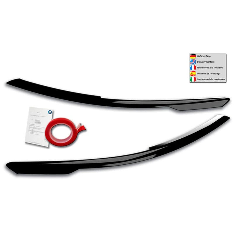 RDX Racedesign Head light spoilers compatible with Volkswagen Golf VIII (CD) 2020- (ABS Gloss Black)