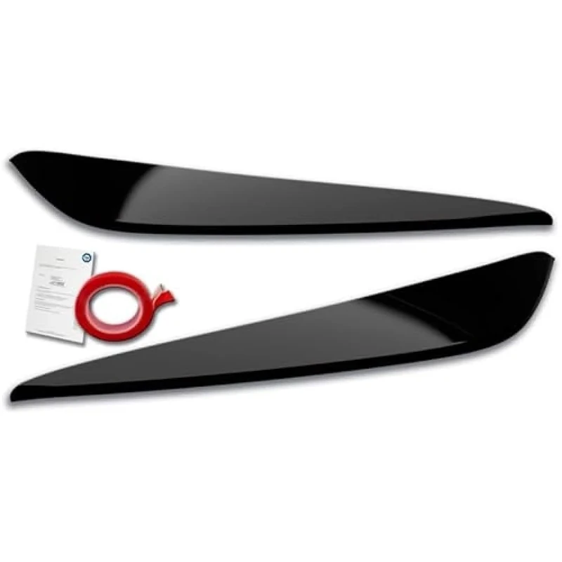 RDX Racedesign Head light spoilers compatible with BMW 2-Series Gran Coupe (F44) 2019- (ABS Gloss Black)