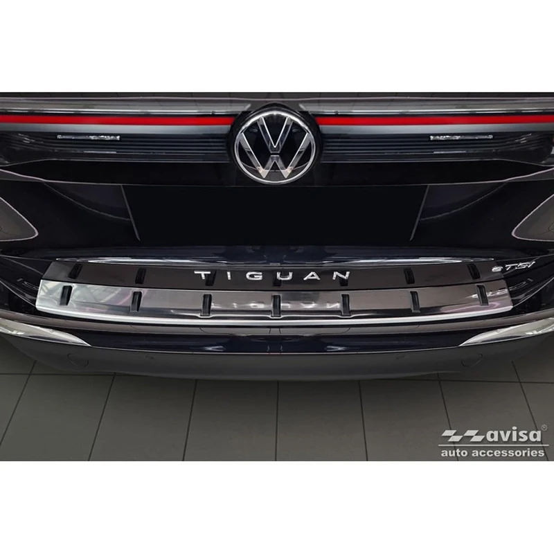 Avisa Stainless Steel Rear bumper protector compatible with Volkswagen Tiguan III (CT1) 2024- 'STRONG EDITION'