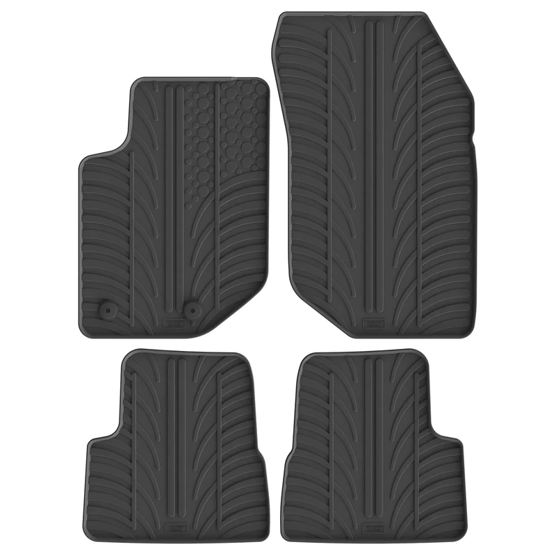 Gledring Set of Rubber Mats Compatible with Jeep Avenger (J2) (Petrol) 2023- (T Profile 4-Piece + Mounting Clips)