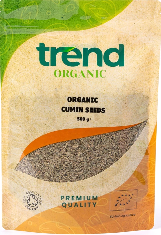 Trend Organic Cumin Seeds, 500g - Versatile Kitchen Essential, Ideal Spice for Baking and Cooking with Earthy Flavour, Certified Organic, Vegan, Non-GMO, No Additives No Preservatives, Raw