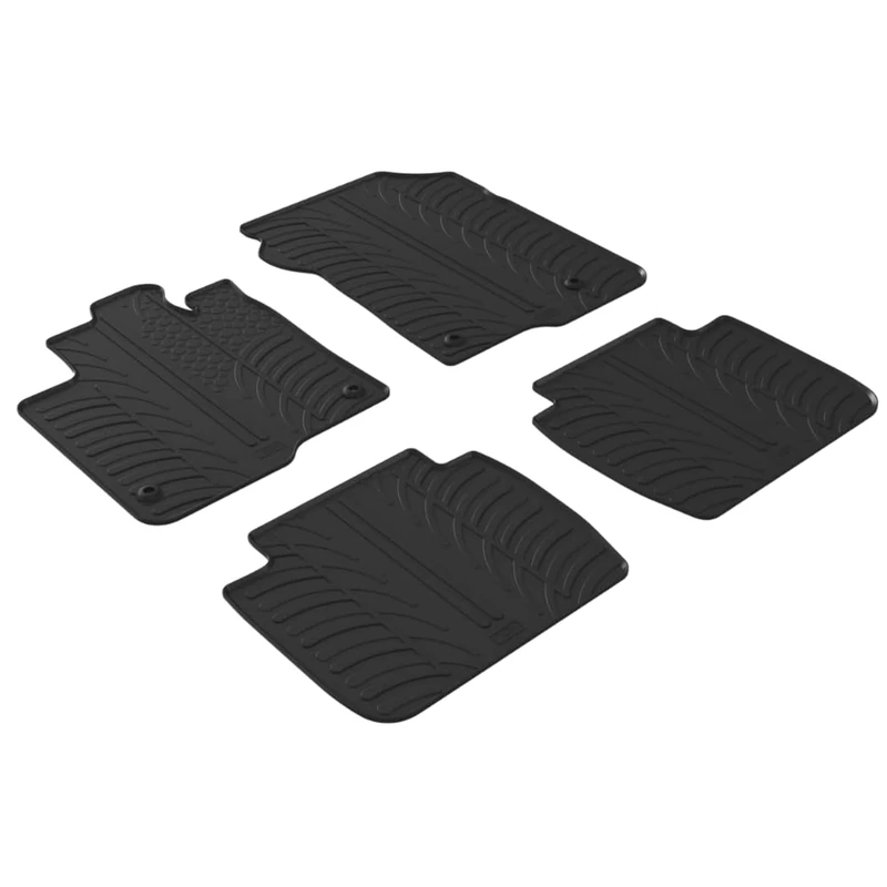 Gledring Set of Rubber Mats Compatible with Honda ZR-V eHEV 2023 Onwards (T Profile 4 Pieces + Mounting Clips)