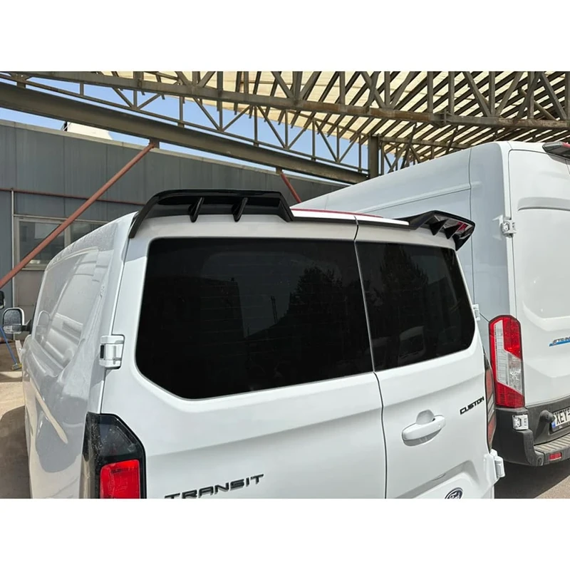 Motordrome Roof spoiler V.2 compatible with Ford Transit Custom (V710) 2023- & Volkswagen Transporter T7 2024- (with 2 barn doors) (PU)