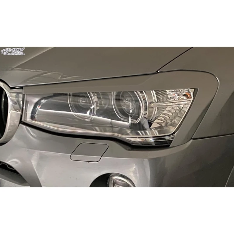 RDX Racedesign Head light spoilers compatible with BMW X3 (F25) Facelift & X4 (F26) 2014-2018 (ABS)