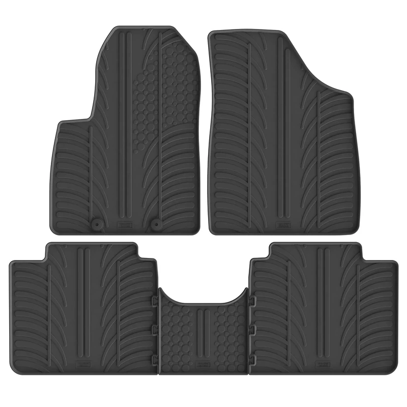Gledring Set of Rubber Mats Compatible with Forthing T5 Evo 2021 (T Profile 5 Pieces + Mounting Clips)