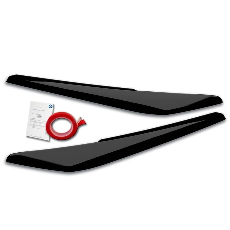 RDX Racedesign Head light spoilers compatible with Audi Q2 (GA) 2016- (ABS Gloss Black)