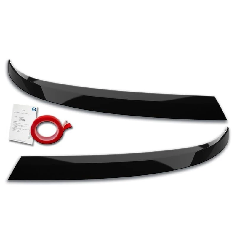 RDX Racedesign Head light spoilers compatible with Volkswagen Transporter T6.1 2021- (ABS Gloss Black)