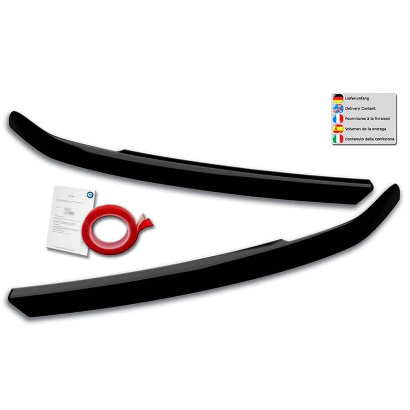 RDX Racedesign Head light spoilers compatible with Audi A6 (C8) Sedan/Avant 2018- (ABS Gloss Black)