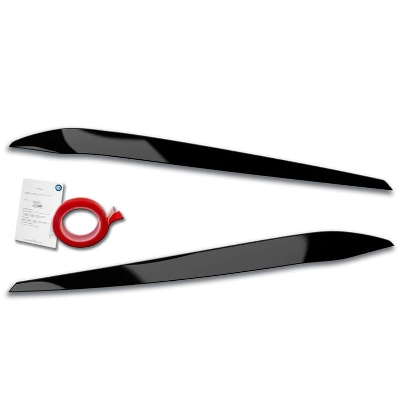 RDX Racedesign Head light spoilers compatible with Volkswagen Touran (5T) 2015- (LED) (ABS Gloss Black)