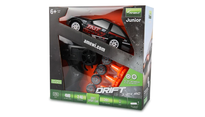 Amewi Drift Sport Car 1:24 4WD RC Car - RTR Black