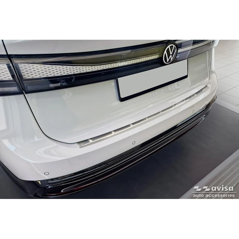 Avisa Stainless Steel Rear bumper protector compatible with Volkswagen ID.7 2023- 'Ribs'