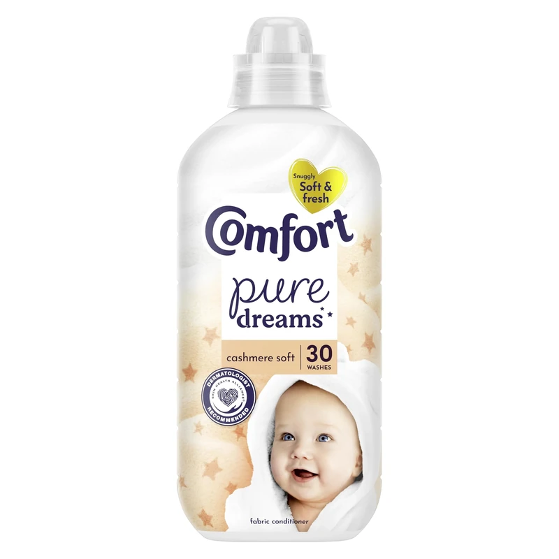 Comfort Pure Dreams Cashmere Soft Fabric Conditioner Dermatologist-Recommended Gentle Next to Sensitive Skin 30 washes (900 ml)