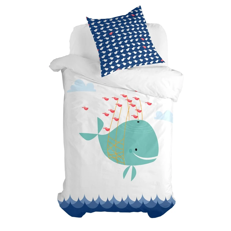 HappyFriday Moshi Moshi Whale Duvet Cover Set Multicolor 80 Bed 2 Pieces