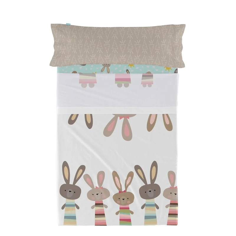 HappyFriday Moshi Moshi Rabbit Family Bedding Set Multicolor 80/90 Bed 2 Pieces