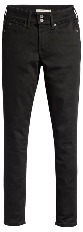 Levi's Women's 711 Double Button Jeans, Soft Black, 25W x 28L