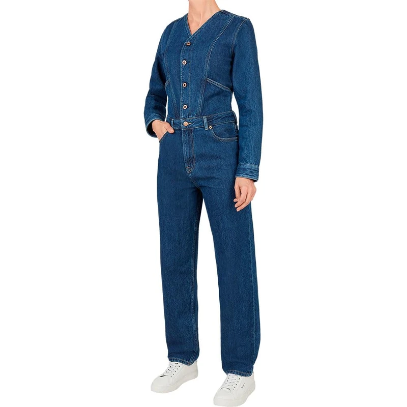 Pepe Jeans Women's FRANKY All in One, Blue(DENIM), XL