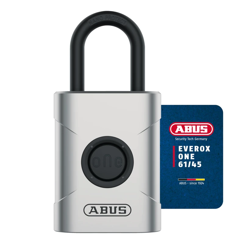 ABUS Everox One Smart Padlock - Keyless Opening at The Touch of a Button - Weatherproof Smart Lock for Shed, Garden Gate, Locker, Tool Box etc. - Automatic Locking - 45 mm Wide