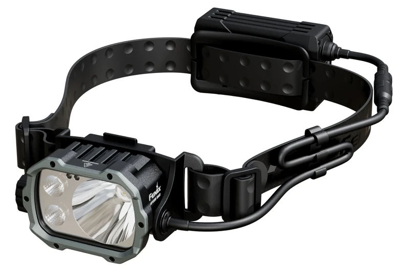 Fenix HP35R SAR, Rechargeable Ultra Powerful Head Torch | 4000 Lumens | 450m | 500hrs Max | High Friction Rubber Headband for Helmet Use | 10,000mAh Battery | Red Rear Safety Light | Power Bank | IP66