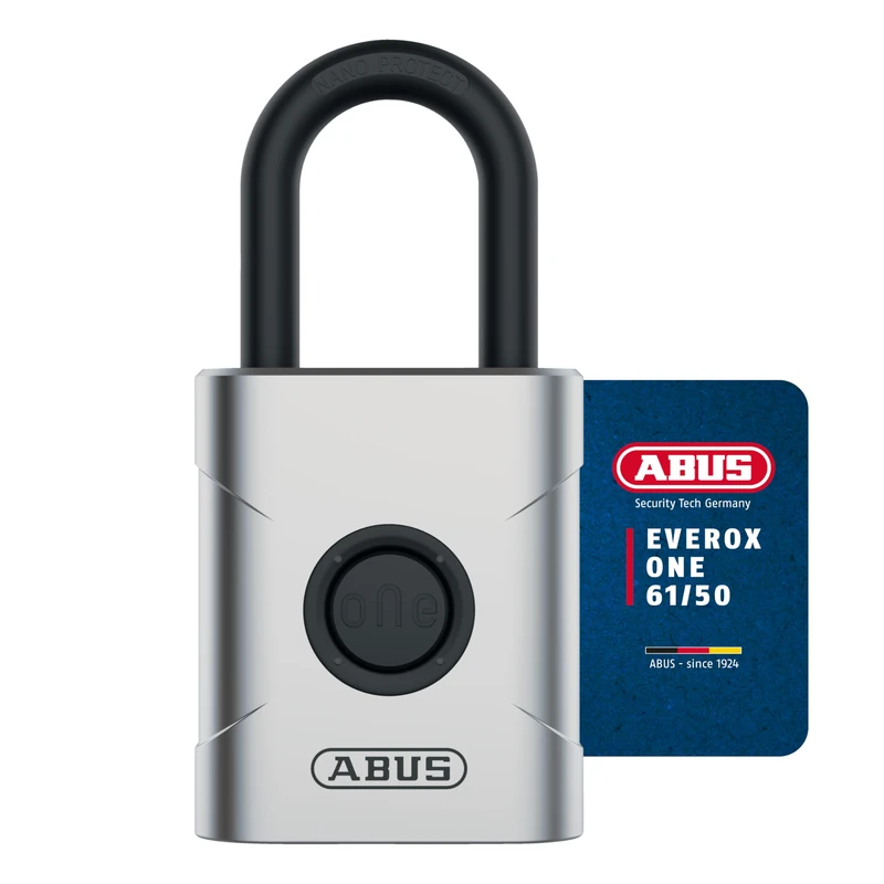 ABUS Everox One Smart Padlock - Keyless Opening at The Touch of a Button - Weatherproof Smart Lock for Shed, Garden Gate, Locker, Tool Box etc. - Automatic Locking - 50 mm Wide