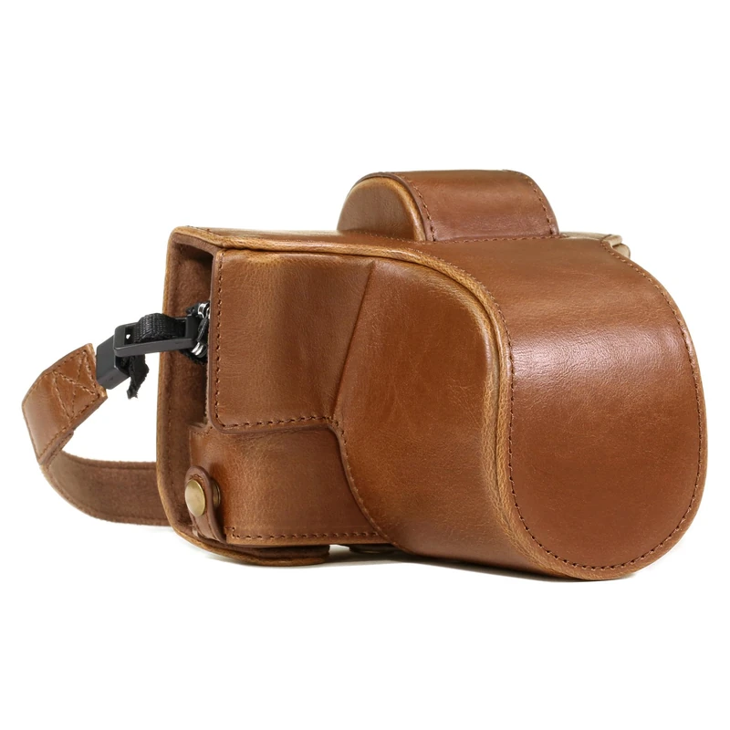 MegaGear Olympus Pen E-Pl8 Ever Ready Leather Camera Case And Strap, With Battery Access - Light Brown