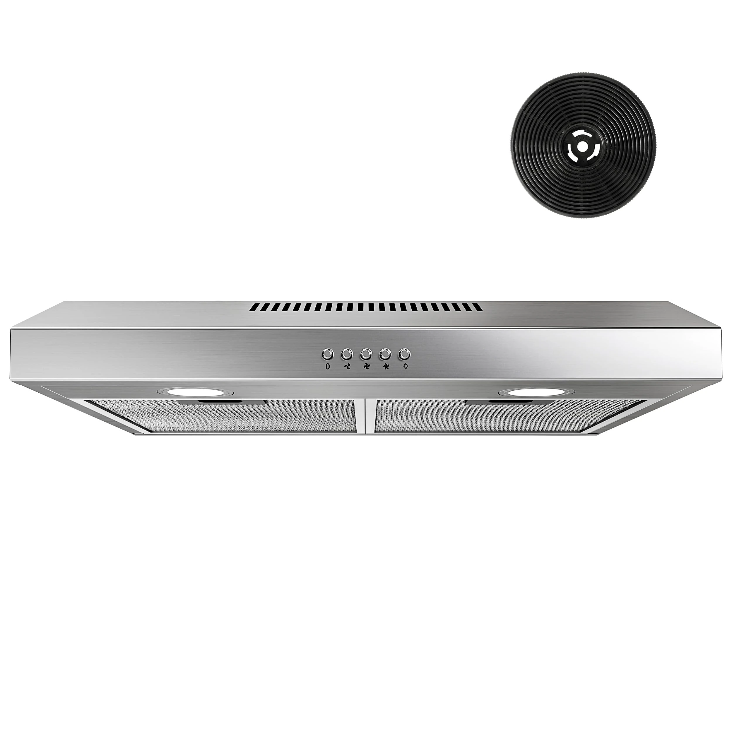 FIREGAS 60cm Cooker Hood Extractor Fan, Stainless Steel Extractor Hood with Brushless Motor, Dual Top/Back Venting & Recirculation Mode, Ultra-Quiet, LED Lighting & Powerful Extraction for UK Kitchens