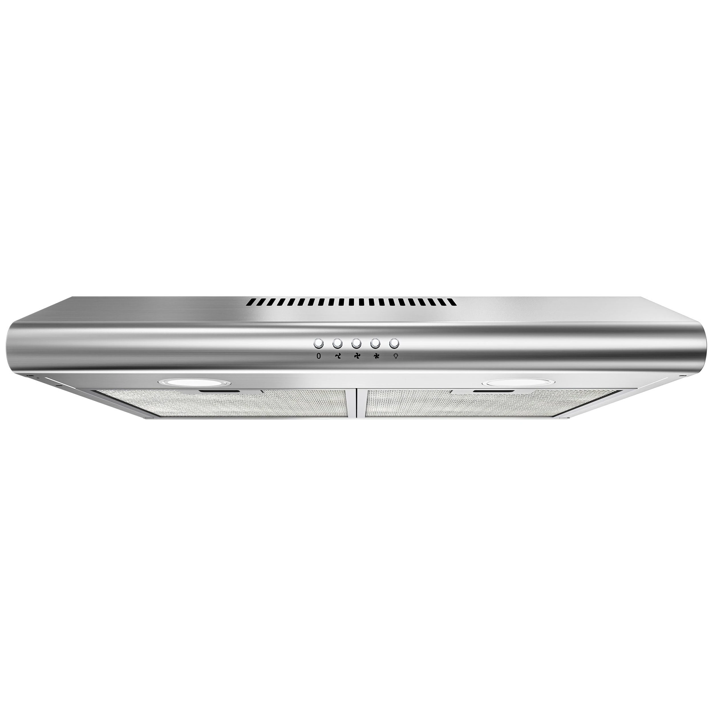FIREGAS Visor Cooker Hood 60 cm, Brushless Motor Extractor Hood Under Cabinet Hood Wall Mounted Extractor Fan, 250 m³/h, Top & Rear Venting, Silver