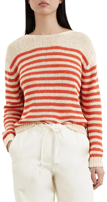 Marc OߴPolo Women's Loose Fit Striped Knitted Jumper, Multicolor (Stripe/Natural Cotton), XS