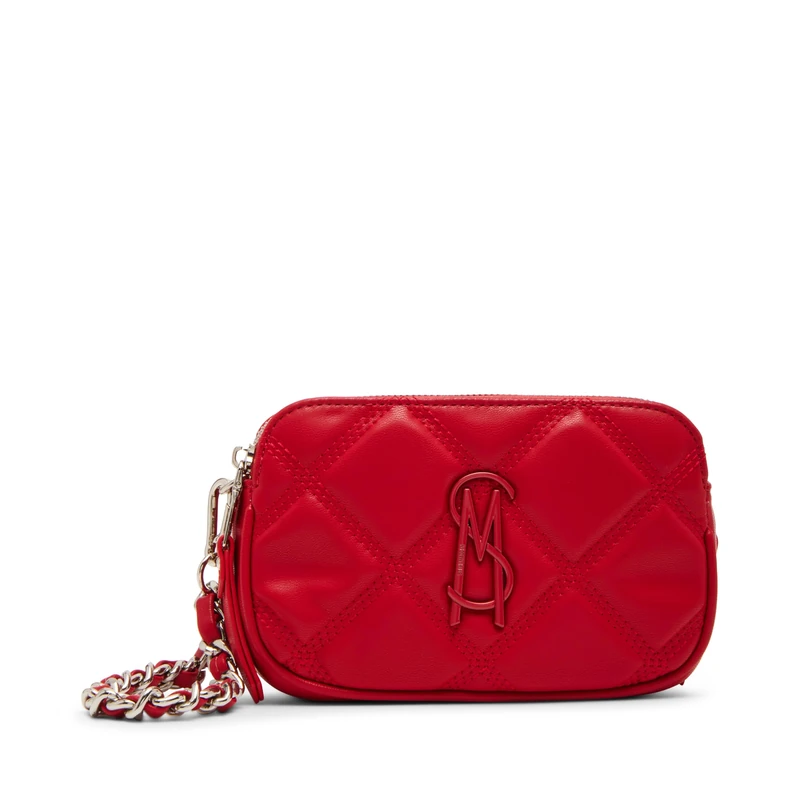 Steve Madden Women's Daisy Quilted Crossbody, Red, One Size