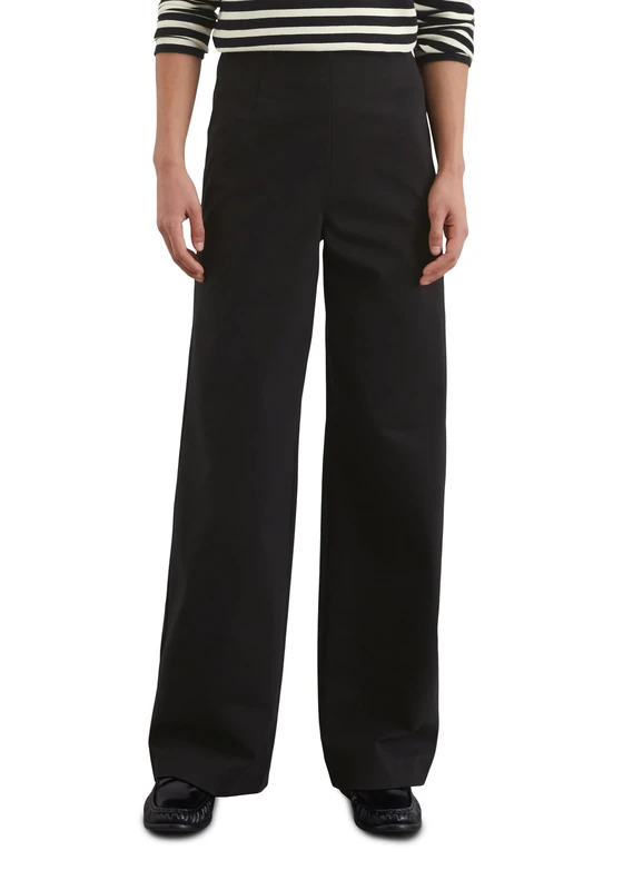 Marc OߴPolo Women's Wide Leg Trousers with High Waist, Black (Black), 12