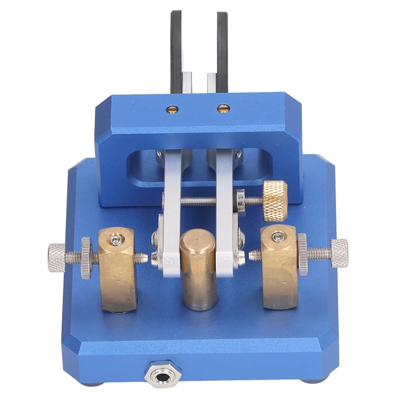 Morse Code Key Double Paddle Automatic CW Shortwave Telegram Tapper for Training Morse Code Key (Blue)