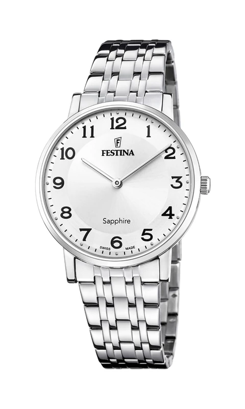 Festina Swiss Made Mens Steel Watch with Steel Bracelet F20045/1