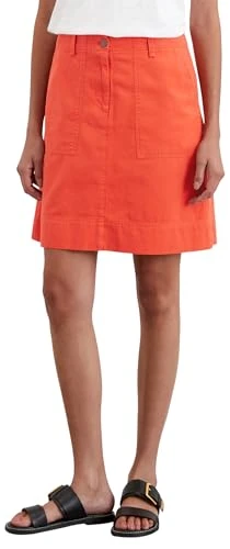 Marc OߴPolo Women’s Tailored Fit Cotton Linen Blend Mini Skirt, Red (Burnt Red), 20