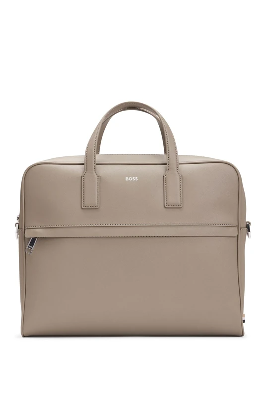 BOSS Mens Zair S doc case Logo-lettering document case in structured leather Size One Size