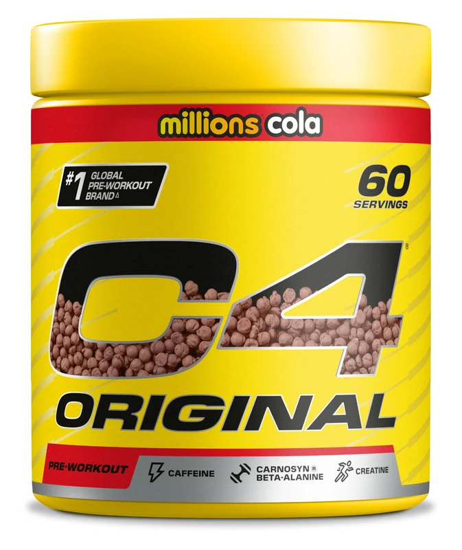 C4 Original Pre Workout Powder, Cola, 60 Servings | Zero Sugar Pre Workout Energy Drink Powder with 150mg Caffeine, 1500mg Creatine Monohydrate, 1600mg Beta Alanine