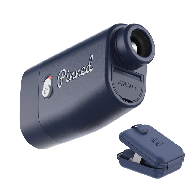 Pinned Golf Prism+ Slope Golf Rangefinder - Golf Distance Rangefinder with Slope - USB Rechargeable, Pinned Locked Vibration Laser Range Finder - Range Finder Accessories - Navy