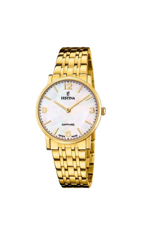 Festina Swiss Made Ladies Gold PVD-Plated Steel Watch with Bracelet F20048/2