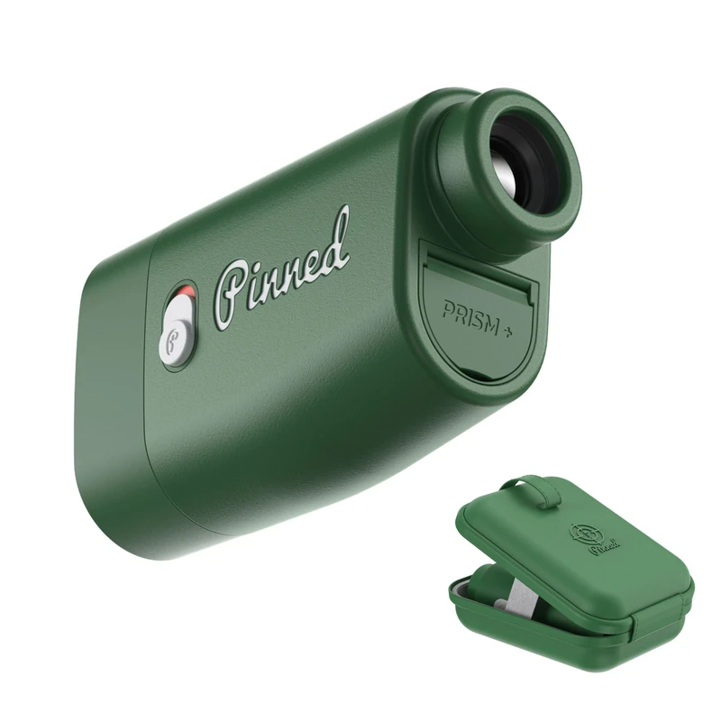 Pinned Golf Prism+ Slope Golf Rangefinder - Golf Distance Rangefinder with Slope - USB Rechargeable, Pinned Locked Vibration Laser Range Finder - Range Finder Accessories - Green