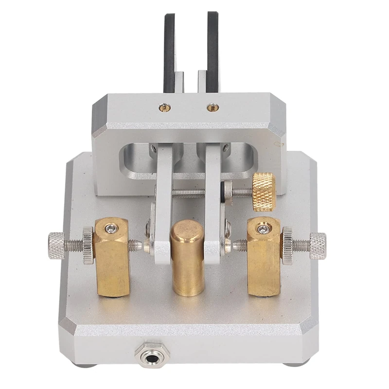 Morse Code Key Double Paddle Automatic CW Shortwave Telegram Tapper for Training Morse Code Key (Silver)