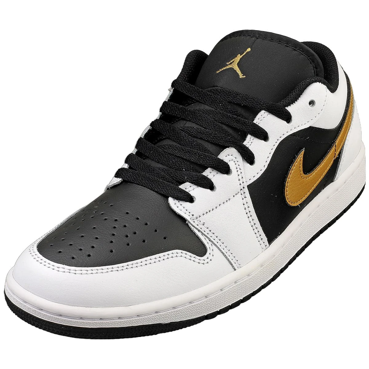 Air Jordan 1 Low Men's Shoes (553558-172, White/Metallic Gold-Black), White/Metallic Gold-black, 9 UK