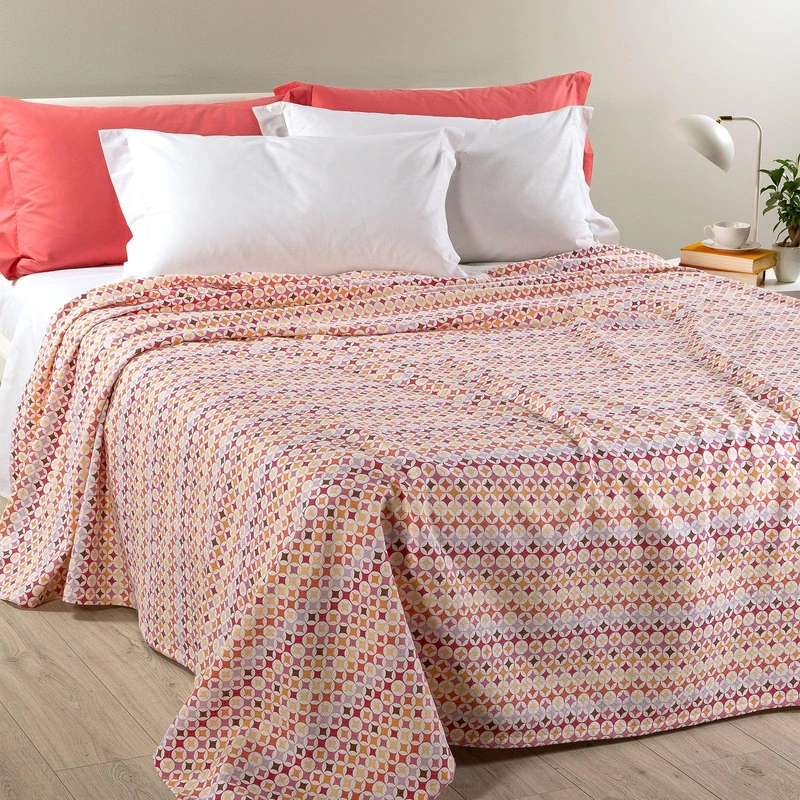 Caleffi Optical Art Single Bedspread 1006784 50% Cotton 50% Polyester, 170 x 260 cm, Orange - Image 1