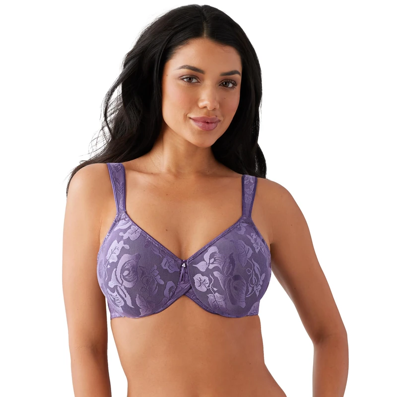 Wacoal Women's Awareness Unlined Underwire Full Coverage Bra, 85567, Grape Compote, 38C