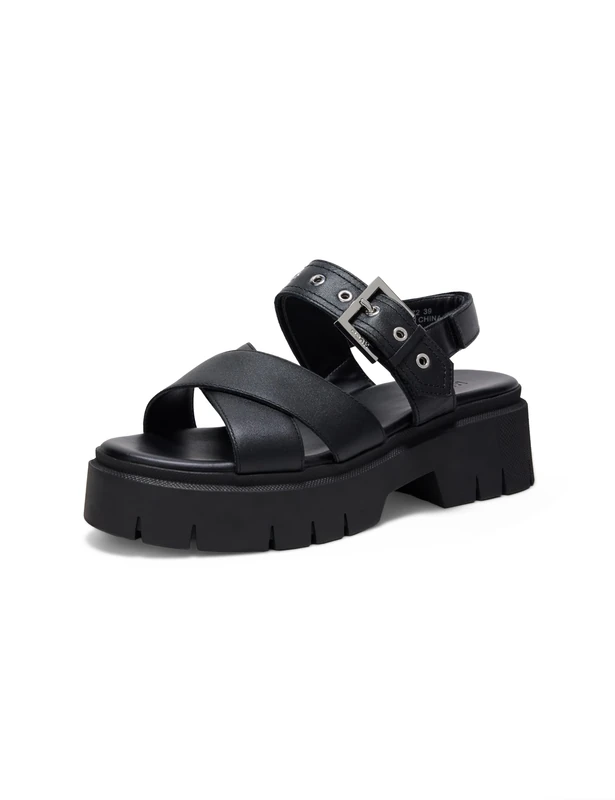 HUGO Women's Kris_Sandal_BKNA, Black, 8 UK