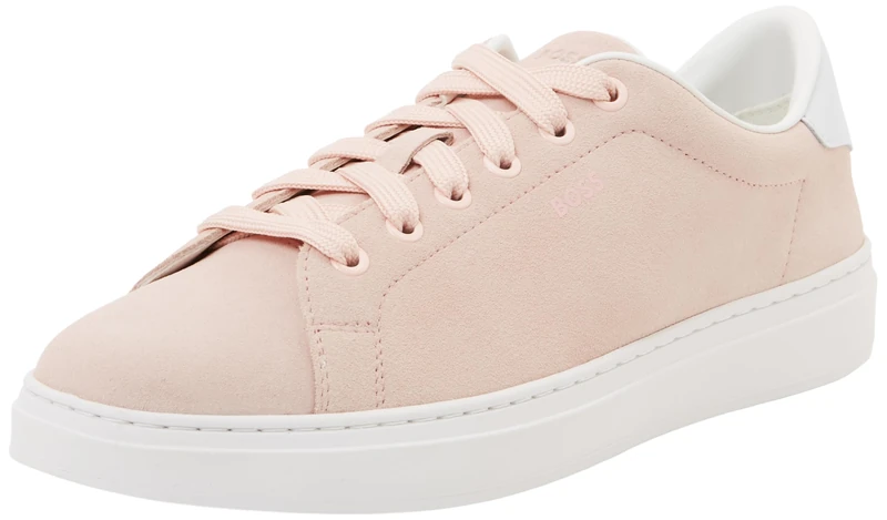 BOSS Women's Kieran_Tenn_sdW Sneaker, Light/Pastel Pink, 3 UK