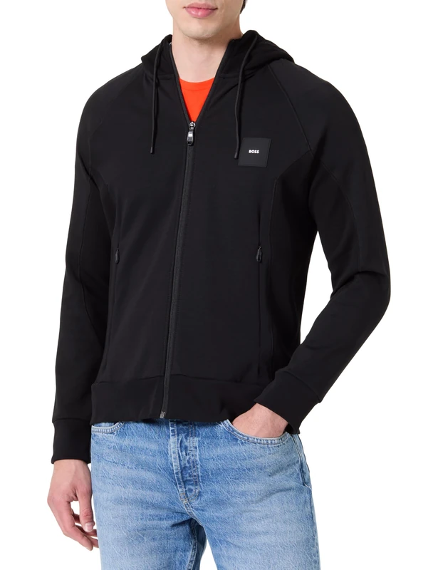 BOSS Men's Saggy Rib 10269980 01 Sweatshirt, Black001, XS