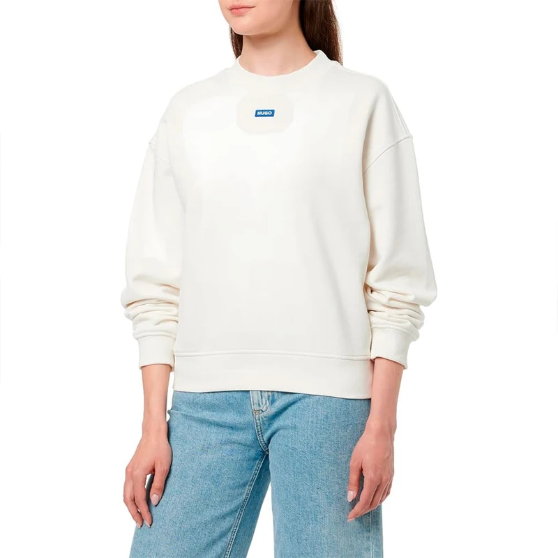 HUGO Women's Delessa_b_1 10249110 01 Sweatshirt, Open White110, S