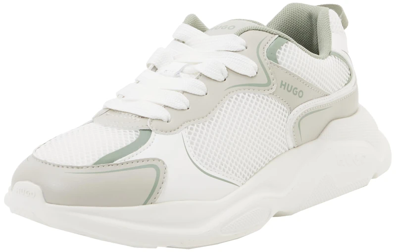 HUGO Women's Leon_Runn_mepu Sneaker, Open White, 7 UK